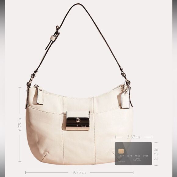 Coach White Leather Kristen Small Shoulder Bag - Picture 9 of 15